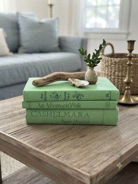 Decorative Stack of Green Accent Books for Home Accents